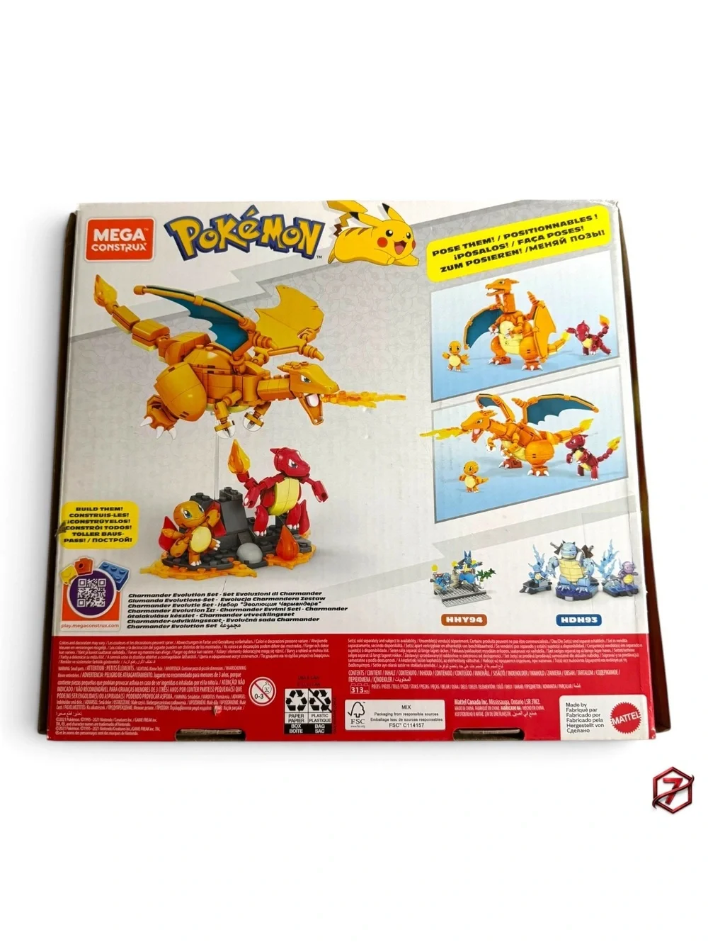 Mega Construx Pokémon Charmander Evolution Set HFG06 313pc Near Complete w/ Box